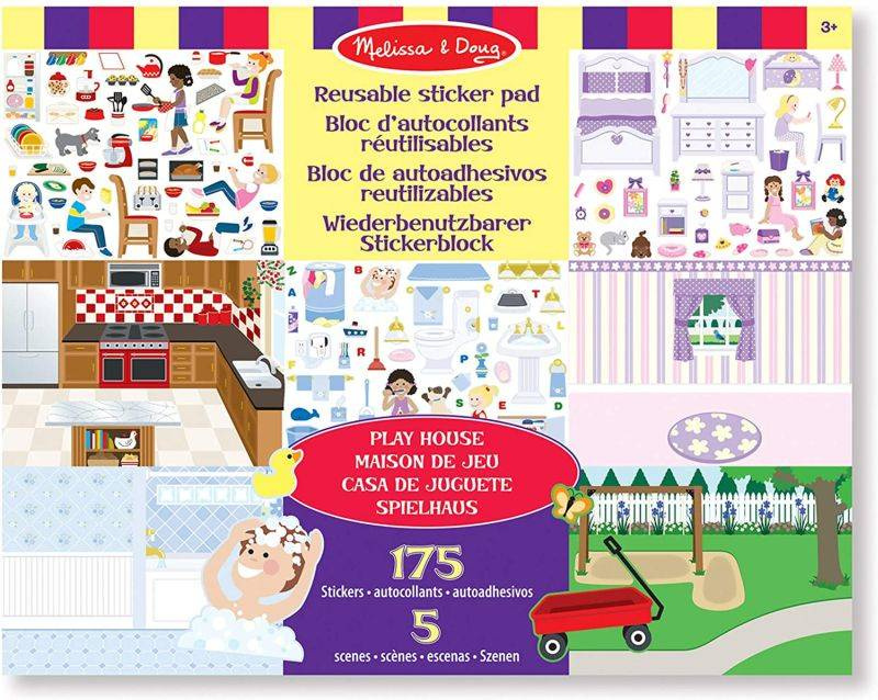 Książeczka z naklejkami wielokrotnego użytku Dom Melissa & Doug | Hoplik.pl