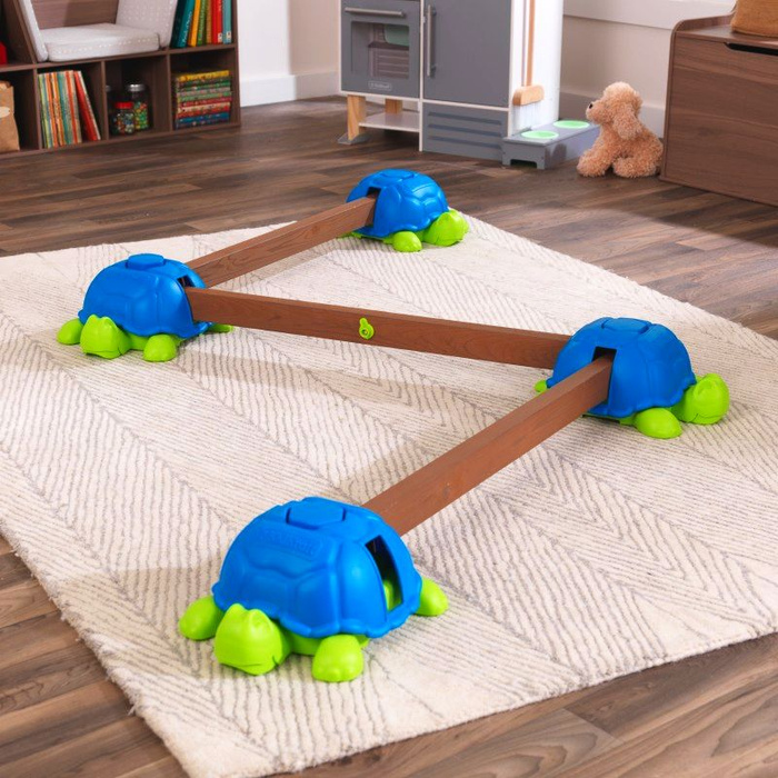 Ogrodowa równoważnia sensoryczna z drewna dla dzieci żółwie trening równowagi Turtle Trotter KidKraft