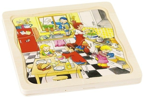 Puzzle warstwowe, mój dzień, 4 obrazki, 46 el.